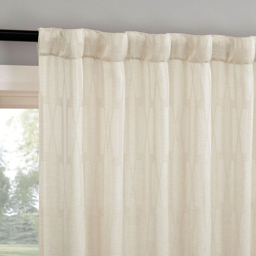 Sun Zero 2pc 52"x84" No. 918 Dover Tonal Geometric Semi-Sheer Back Tab Curt
